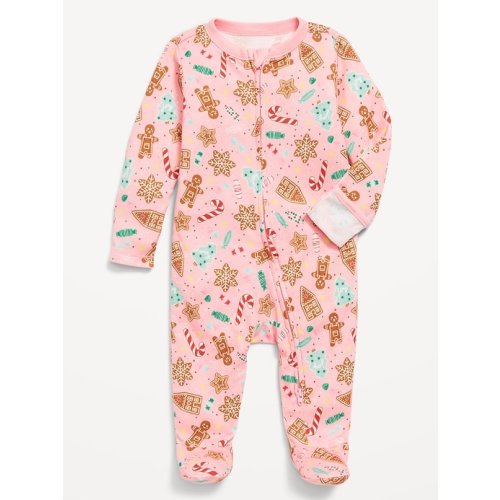 2-Way-Zip Printed Sleep &amp;amp; Play Footed One-Piece for Baby