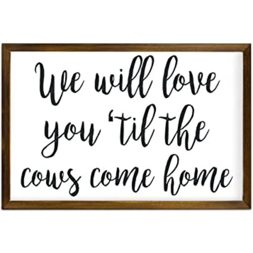 We Will Love You Til The Cows Come Home, Nursery Sign, Farm Theme Nursery Decor, Farmhouse Nursery Decor, Farm Nursery Sign, Baby Boy Gift 12x8in