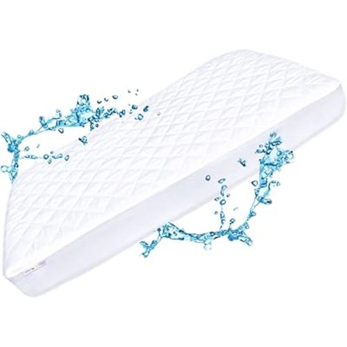Pack N Play Mattress Protector Pad - Waterproof & Noiseless, Ultra-Soft Breathable Mattress Cover for Pack and Plays, Playards and Mini Cribs, Highly Absorbent Fitted and Dryer Safe