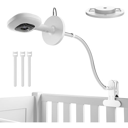 SAPESEHE Baby Monitor Mount - Universal Adjustable Baby Camera Clip Mount for Nanit, Hello Baby, Nanit Pro, Kasa & Most Baby Monitors, Attaches to Crib Cot Shelves or Furniture
