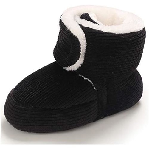 Timatego Newborn Baby Boys Girls Cozy Fleece Booties with Grippers Stay On Slipper Socks Infant Toddler Crib Winter Shoes for Boys Girls