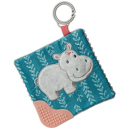 Mary Meyer Crinkle Teether Toy with Baby Paper and Squeaker, 6 x 6-Inches, Jewel Hippo
