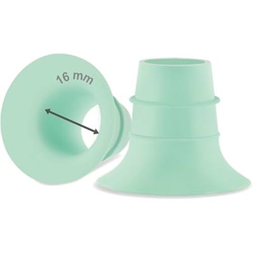 Maymom 16 mm Flange Insert Green Compatible with Elvie Single/Double Electric, Elvie Stride Cup (24mm), Compatible with Medela PersonalFit Flex Shield, Not Original Elvie Replacement Parts