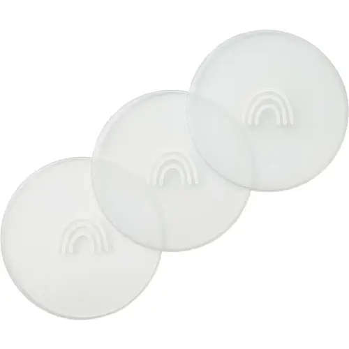 Hippypotamus Lids for Toddler Plates - Fits Silicone Divided Baby Plates - BPA Free - Set of 3 (Clear Lids)