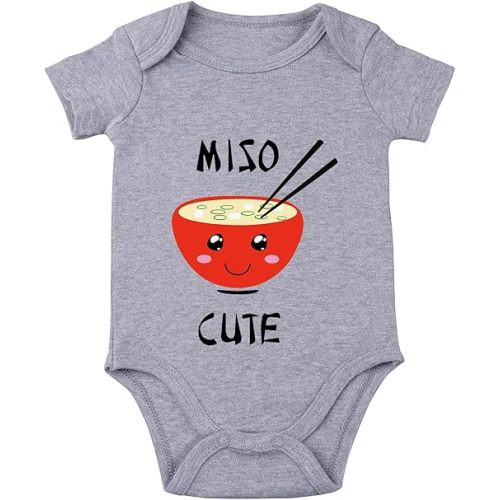 listery Funny Baby Clothes Miso Cute Bodysuit Miso Cute Infant Baby Anime Newborn Unisex Romper