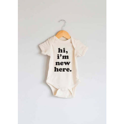 Hi Im New Here Onesie - Black