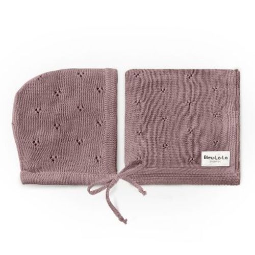 Luxury Organic Cotton Baby Swaddle Receiving Blanket + Hat Gift Set For Newborns And Infant Boys And Girls - Sugar Plum