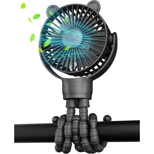 FrSara Portable Baby Stroller Fan,Stroller Fan Clip On for Baby,Safe and Quiet,4000mAh,Baby Fan for Stroller and Car Seat,3-Speed Adjustable,Suitable for Desks,travel,Bicycles,Camping- Black