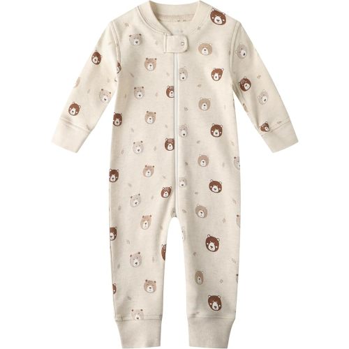 Owlivia Organic Cotton Baby Boy Girl Zip up Sleep 'N Play Pjs, Footless, Long Sleeve
