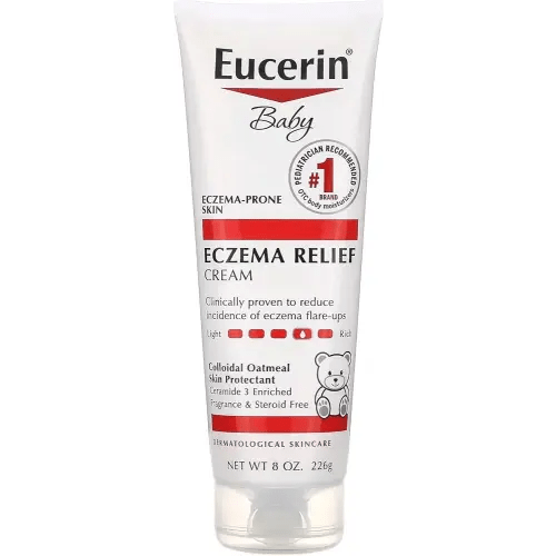 Eucerin Baby Eczema Relief Body Cream, Fragrance Free Baby Eczema Cream with Colloidal Oatmeal, Ceramide-3 and Licorice Root Extract, 8 Oz Tube