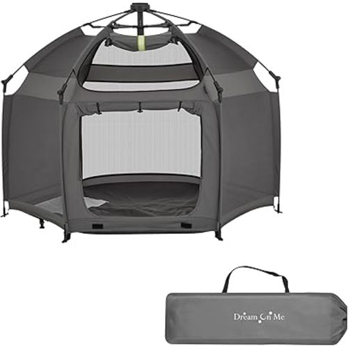 Pop Up Children Playpen in Charcoal, Easy Set Up Playpen for Babies and Toddlers, Breathable Mesh Sides, One Hand Easy Fold Baby Playpen, Travel Bag Included