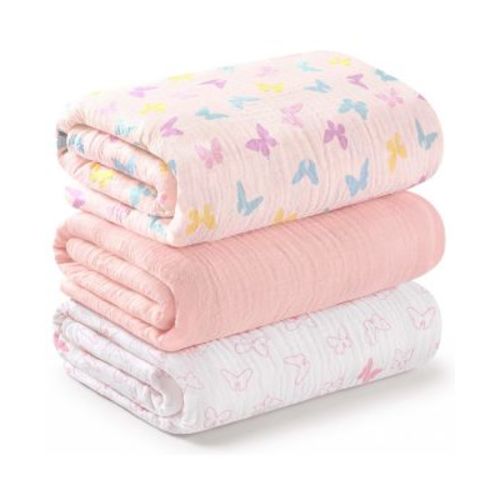 3-Pack Lyra Muslin Swaddle Blankets for Newborns, Large Cotton Nursery Baby Blankets, Soft & Breathable