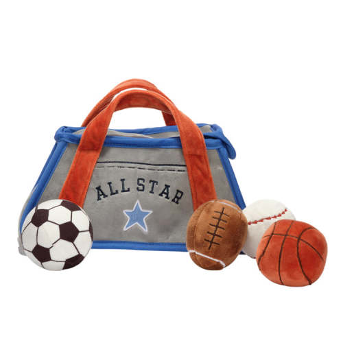 Baby Sports Interactive Plush Toy Set - Football/Basketball/Baseball – Lambs & Ivy