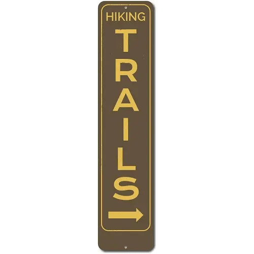 ZMKDLL Hiking Trails Vertical Sign Metal Sign Wall Decor for Home, Bar, Diner, Pub,Kitchen
