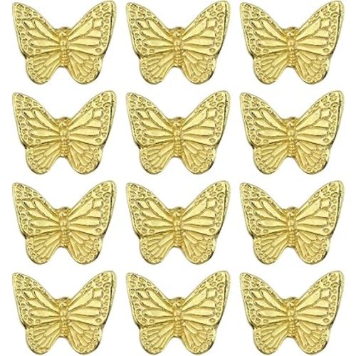 12PCS Butterfly Drawer Knobs, Zinc Alloy Pulls Knobs for Drawer Cabinet Door Wardrobe Storage Cabinet Handle