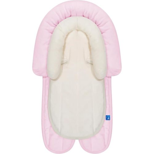 COOLBEBE New 2-in-1 Babybody Supports for Baby Newborn Infants - Extra Soft Stroller Cushion Pads Car Seat Insert, Seasons, Pink