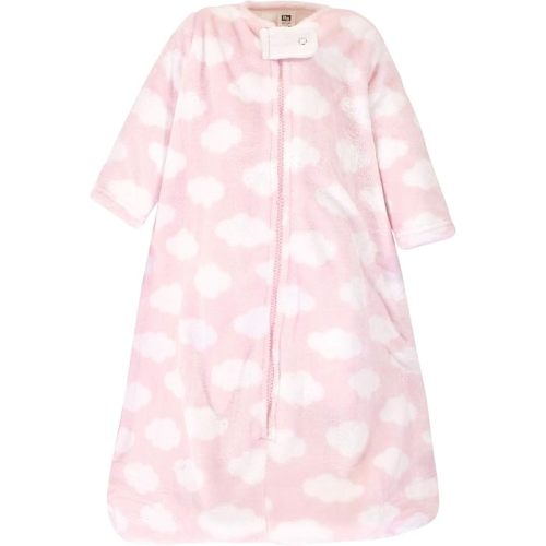 Hudson Baby Unisex Baby Plush Sleeping Bag, Sack, Blanket, Pink Clouds, 0-6 Months