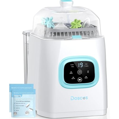 Bottle Washer Pro, All-in-One Baby Bottle Washer and Sterilizer & Dryer with 60 Detergent Tablets, Cleaning Machine for Bottles, Pump Parts & Baby Essentials, Deep Cleaning, Replaces Hand Washing