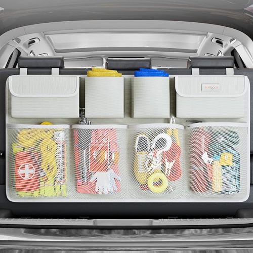 SURDOCA Car Trunk Organizer, LARGE CAPACITY Car Storage Bag with 8 Pockets, 7X Upgraded Trunk Storage Organizer for Car, SUV, Truck, MPV