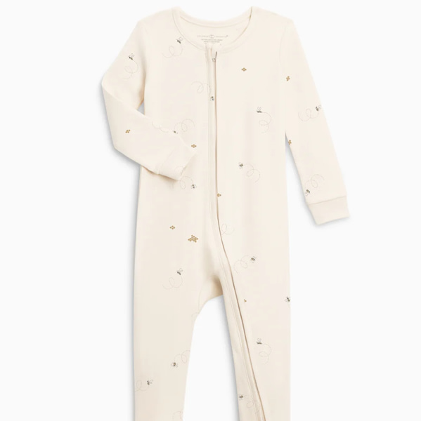 Peyton Zipper Sleeper | Bee / Pewter
