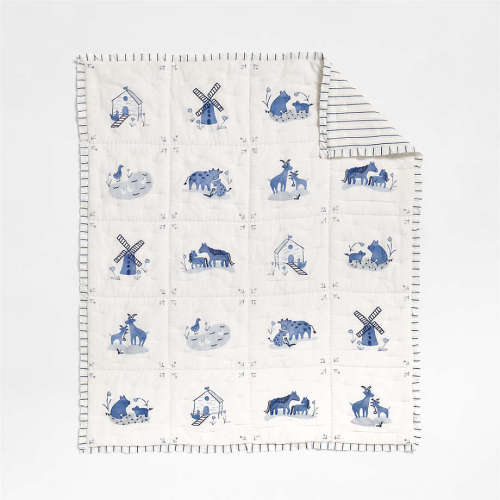 Painted Pasture 100% Organic Cotton Voile Baby Crib Quilt