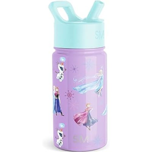 Simple Modern Kids Summit Water Bottle with Straw Lid | Disney Frozen 14oz Stainless Steel Cup