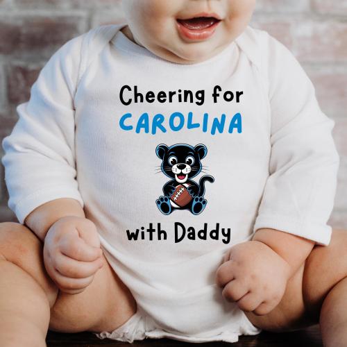 Custom Carolina Baby Sports Bodysuit Gift for New Mom or Dad Watching Sunday Football Kids Outfit Baby Panther Newborn Baby Shower Idea
