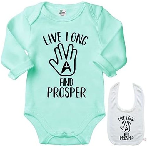 Trek Baby Onesie Outfit Baby Boys Girls Newborn Star Sci-fi Bodysuit and Bib