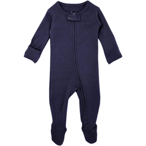 L'ovedbaby Organic Baby Zipper Footie - 0-3 Months - Navy