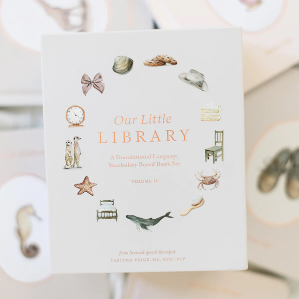 Our Little Library Vol. 2: First 100 Words Board Book Box Set, including Ocean Animals, Safari Animals, Food and Drink, Clothes, and Around the House (Tabitha Paige Children's Book Series)