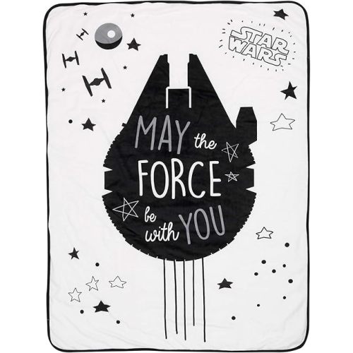 Lambs & Ivy Star Wars Millennium Falcon Baby Blanket - White