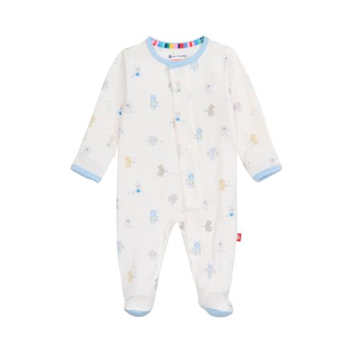 Magnetic Me Boys Modal Magnetic Baby Footie Pajamas | Silky Soft Modal Fabric | Baby Sleepers Available in Sizes PRE - 24M