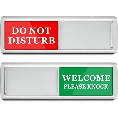 Sukh Green & Red Do Not Disturb Door Hanger - Meeting in Progress Sign, Ideal for Therapy, Sleeping, Spa Treatment - 6.88 x 1.96 inches, 1 Pack