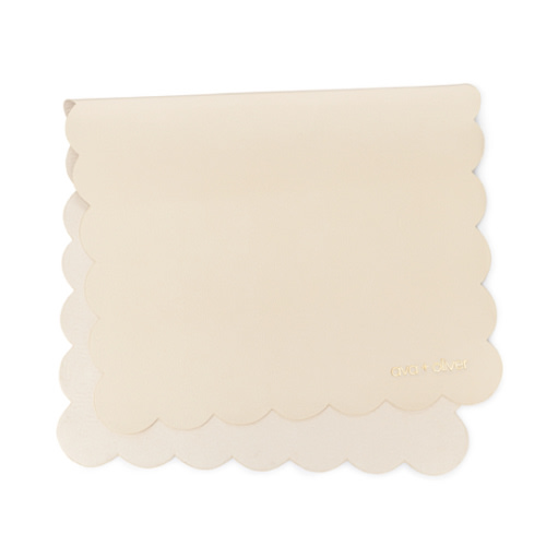 Vegan Leather Changing Mat | Cream Scallop – Ava & Oliver