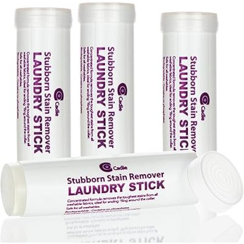 Laundry Stain Remover Stick – Pre Wash Spot Cleaner for Fabric Clothing on Cotton, Wool, Synthetics - Easy Removal of Grease, Blood, Coffee, Ink, Lipstick, Wine, Grass Soil | Clean On The Go (4 Pack)