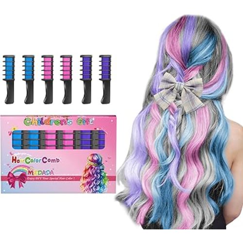 Hair Chalk Comb – Temporary Dye for Kids, Washable & Fun for Parties