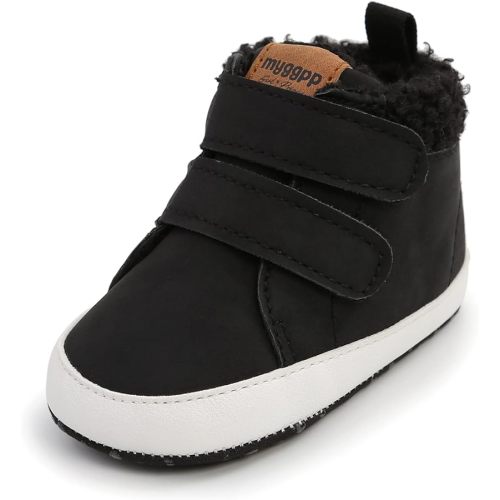 FAMI Baby Warm Booties Newborn Boy Girl Boots Cozy Fur Shoes Hook and loop Toddler Booties First Walker Winter Crib Boots