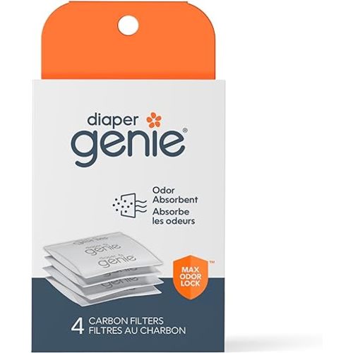 Diaper Genie Carbon Filter (4-Pack) | Diaper Pail Odor Eliminator & Deodorizer | Compatible with the Diaper Genie Complete and Expressions Pail