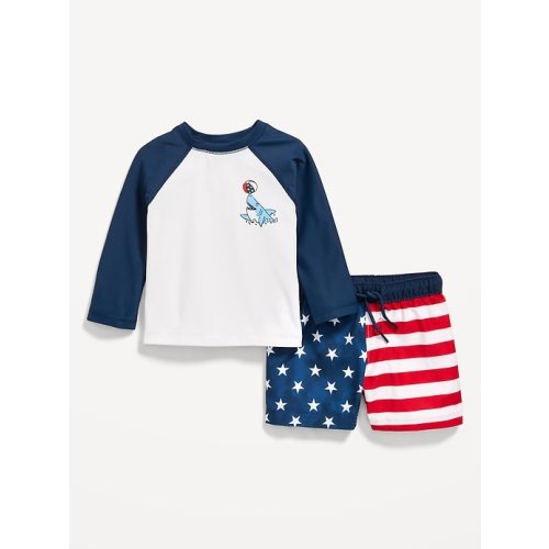 Long-Sleeve Rashguard Swim Top and Shorts Set for Baby | Old Navy