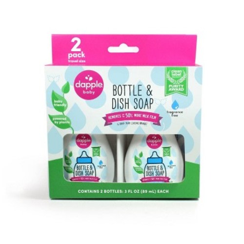 Dapple On The Go Fragrance Free Dish Soap - Travel Size - 6 Fl Oz/2pk