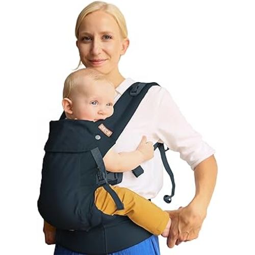 Beco Gemini 2.0 Baby Carrier Newborn to Toddler with M-Cloud™ Support - 4-Position Baby Carriers, Certified Hip-Healthy Newborn Carrier, Fully Adjustable to Fit All Parents (7–35 lbs) - Charcoal