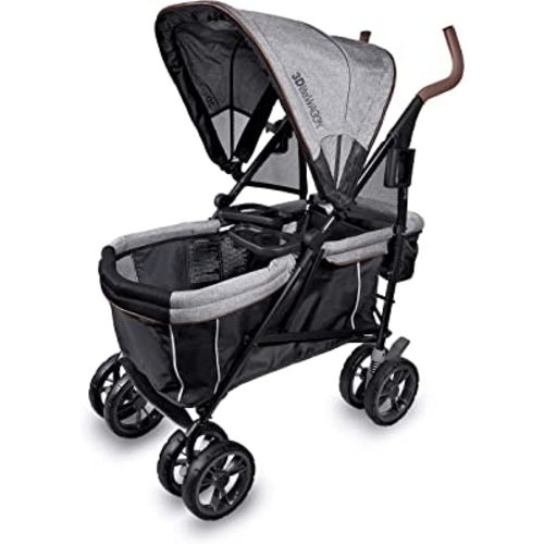 Summer Infant 3Dlite Wagon Convenience Lightweight Stroller for Infants, Accommodates up to 50 Pounds and Holds 2 Children, Black/Gray