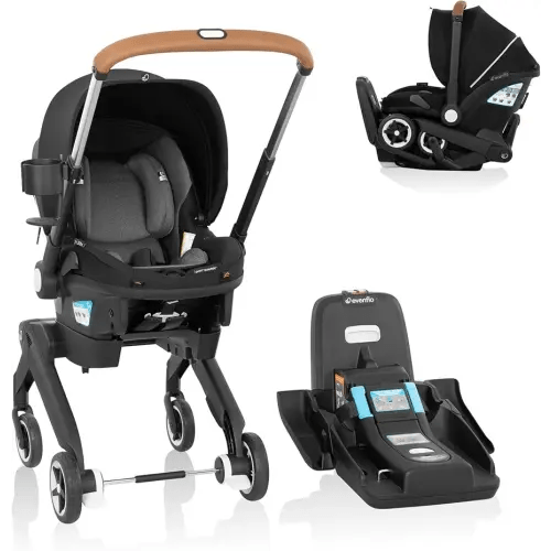 Evenflo Gold Shyft DualRide Infant Car Seat and Stroller Combo w/Carryall Storage (Moonstone Gray)