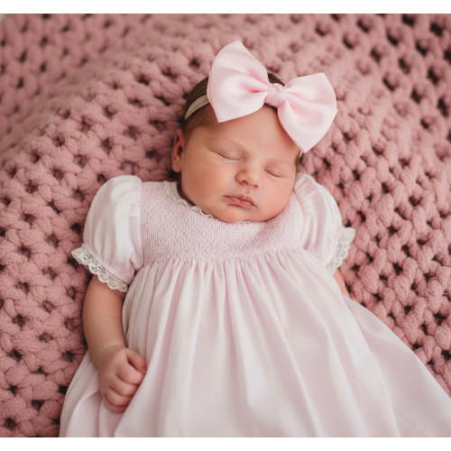 Smocked French Lace Dress – Ella Marina Baby