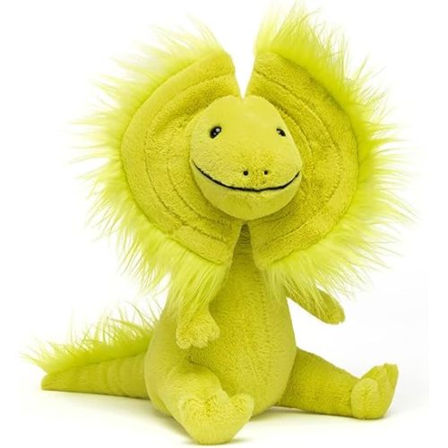 Jellycat Davey Dilophosaurus Dinosaur Stuffed Animal, 10.5 inches - Dinosaur Plush Toy - Classic Children's Gift