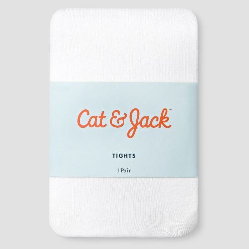Baby Girls' Solid Tights - Cat & Jack™ White 0-6M: Newborn Hosiery, Cotton Blend, High Waisted, Machine Washable