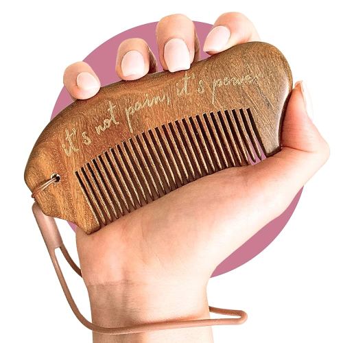 Wooden Labor Comb | Premium Wood Birthing Comb Engraved with Birth Affirmation - Labor and Delivery Essentials - Gifts for Pregnant Women | Hospital Bag Essential (Original)