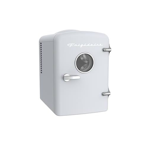 Frigidaire EFMIS129-WHITE, Mini Portable Fridge, 4 Litres Capacity, Chills Six 12oz Cans, 100% Freon-Free & Eco Friendly, Beverage Cooler- White