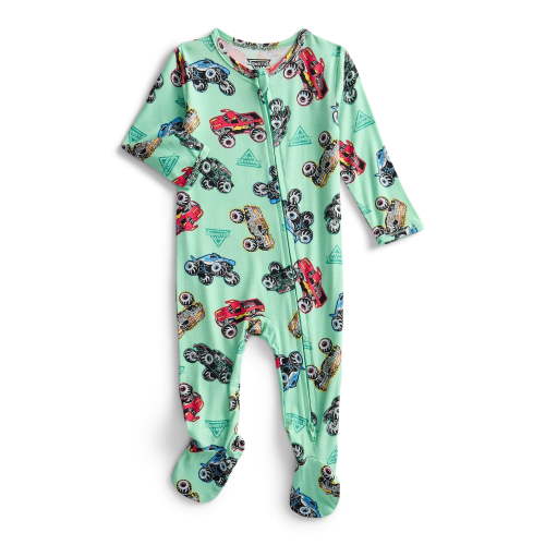 Two-Way Zip Footed Sleep 'N Play One-Piece Pajamas (Monster Jam)