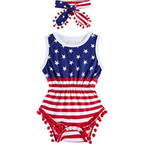 Baby Girl Clothes 0-24 Months Floral Sleeveless Newborn Romper Jumpsuit Outfit Set with Headband